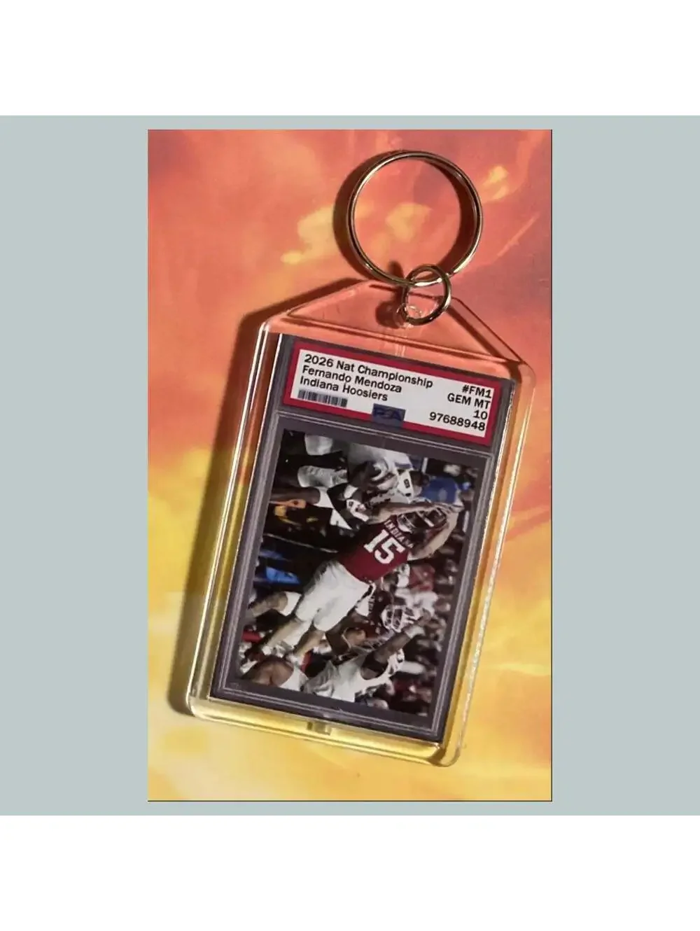 3738 Fernando Mendoza 2026 Nat Championship Mockup Custom Hand Made Keychain